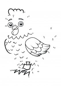 Chicken Dot To Dot Sheet - Colouring Crafts
