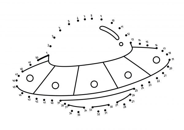 A UFO dot-to-dot image to print for free.