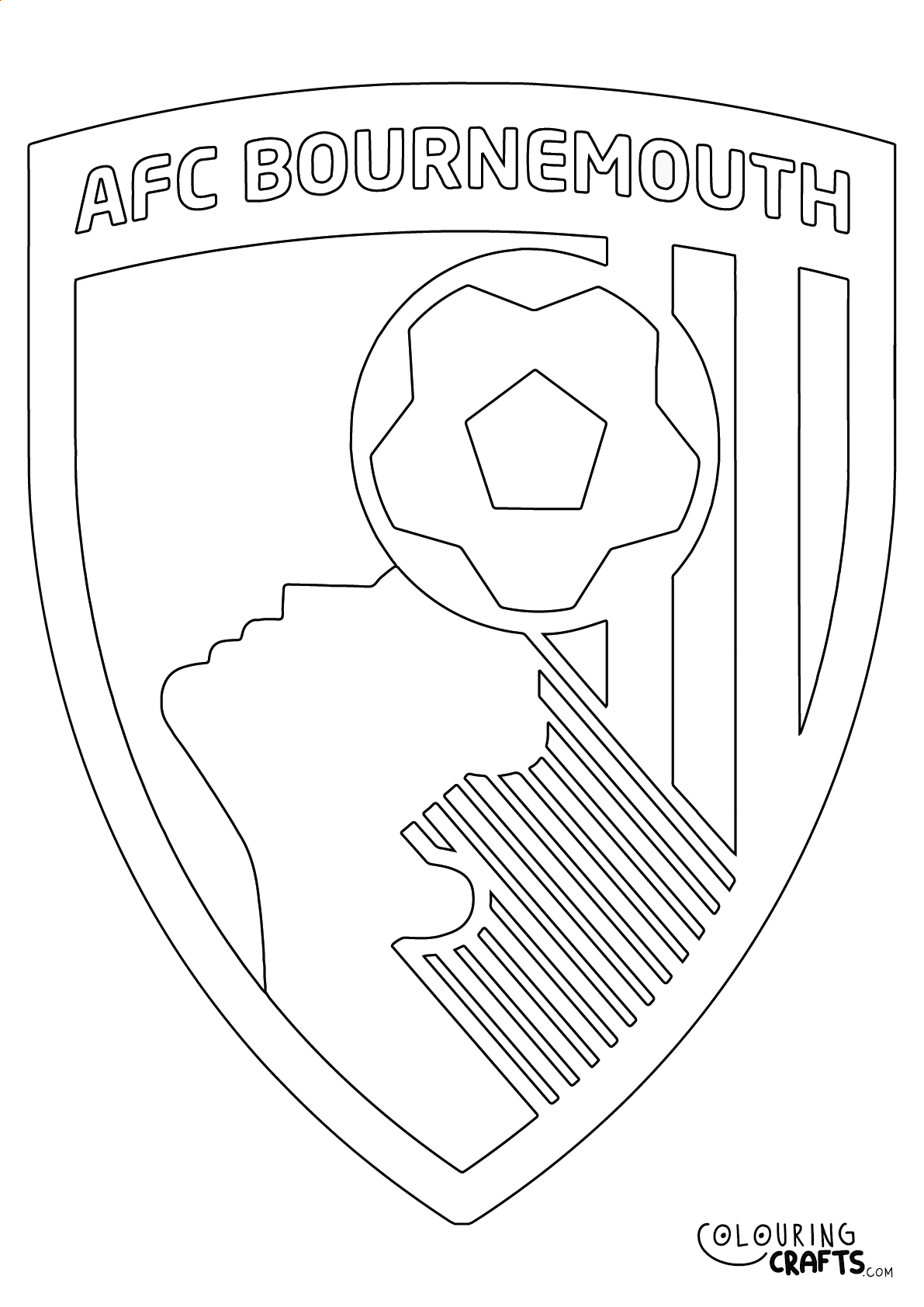 AFC Bournemouth Badge Printable Colouring Page - Colouring Crafts