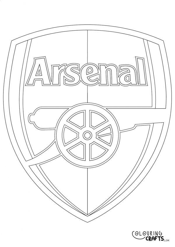 An image of the Arsenal badge to print and colour for free.