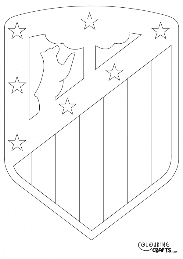An image of the Atletico Madrid badge to print and colour for free.