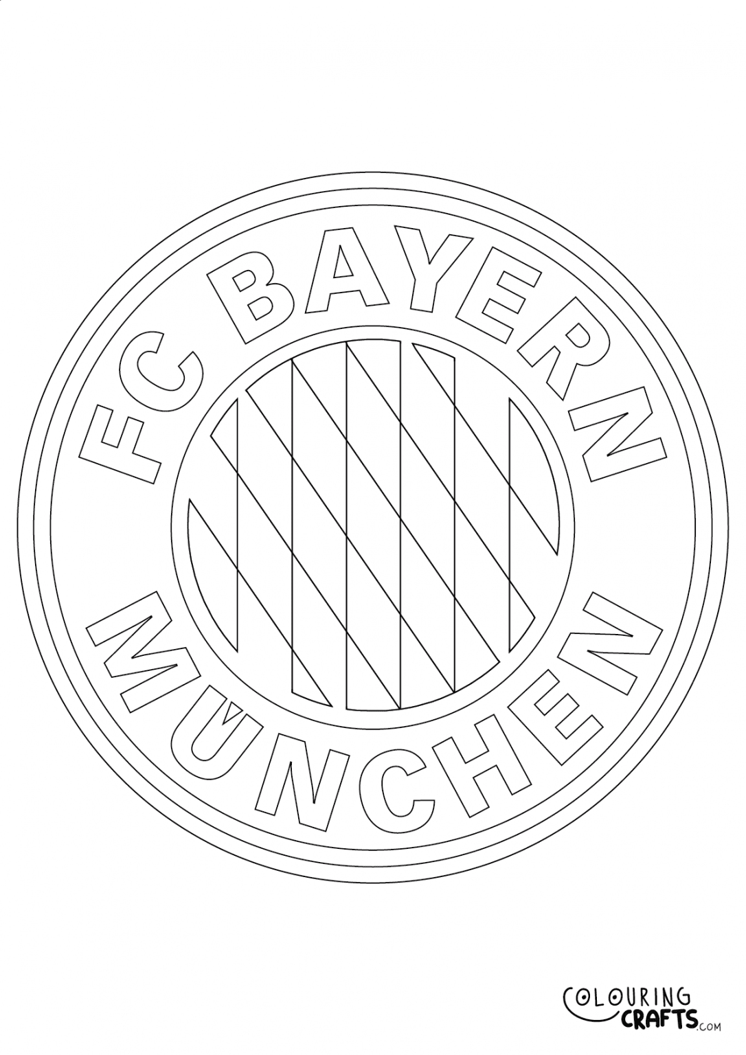 Bayern Munich Badge Printable Colouring Page - Colouring Crafts