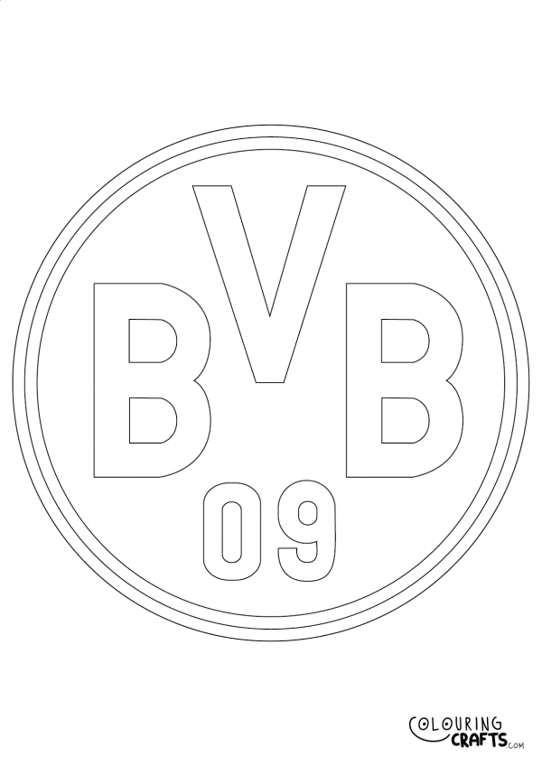 An image of the Borussia Dortmund badge to print and colour for free.