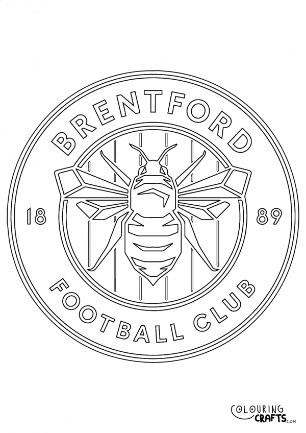 An image of the Brentford FC badge to print and colour for free.