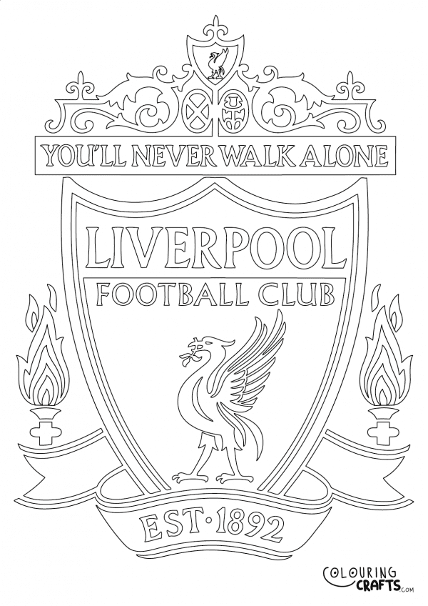 An image of the Liverpool badge to print and colour for free.