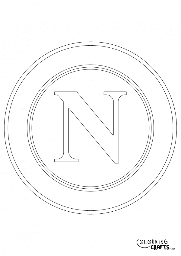 An image of the Napoli badge to print and colour for free.