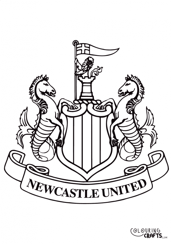 An image of the Newcastle United badge to print and colour for free.