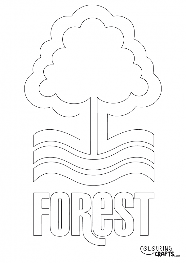 An image of the Nottingham Forrest badge to print and colour for free.