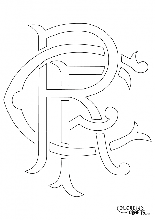 An image of the Rangers Football Logo badge to print and colour for free.