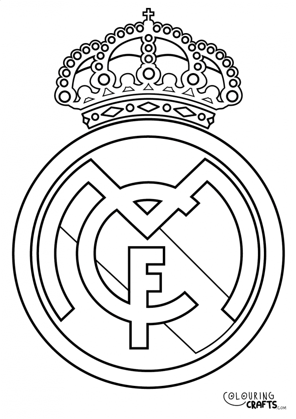 An image of the Real Madrid badge to print and colour for free.
