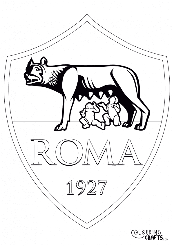 An image of the Roma badge to print and colour for free.