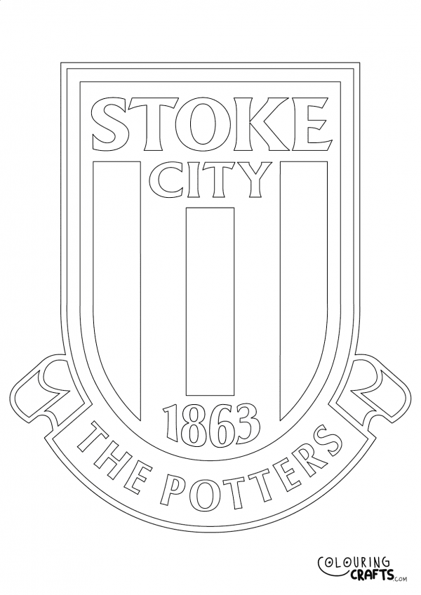 An image of the Stoke City badge to print and colour for free.