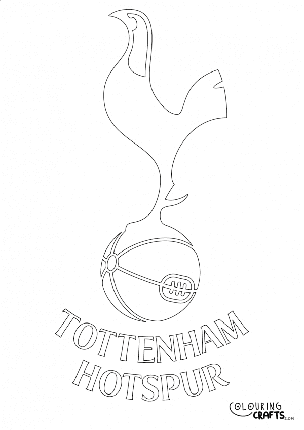 An image of the Tottenham Hotspur badge to print and colour for free.