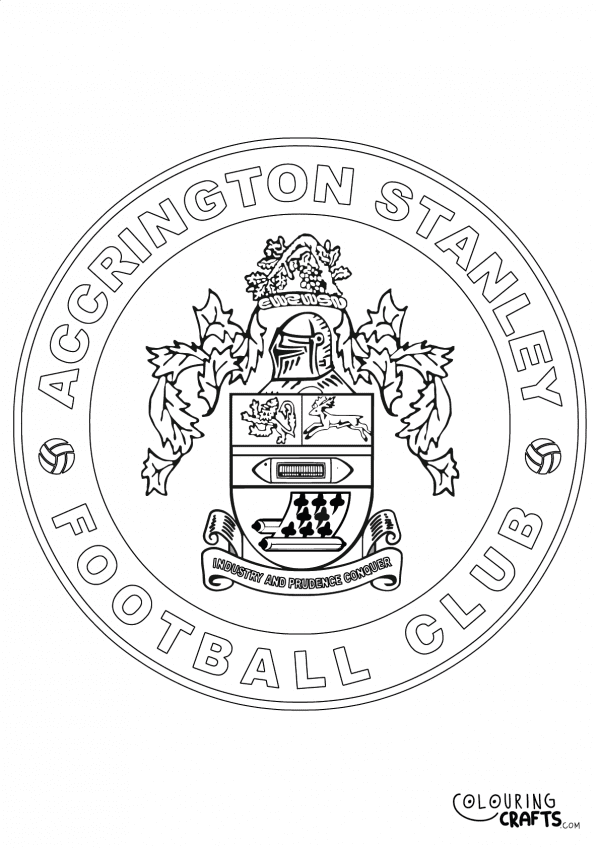 An image of the Accrington Stanley badge to print and colour for free.