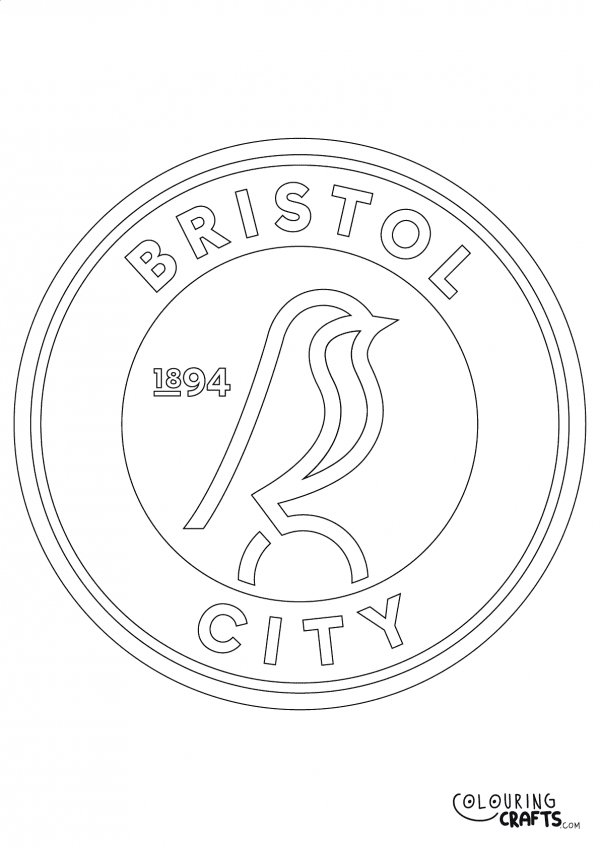 An image of the Bristol City badge to print and colour for free.