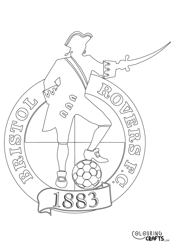 An image of the Bristol Rovers badge to print and colour for free.