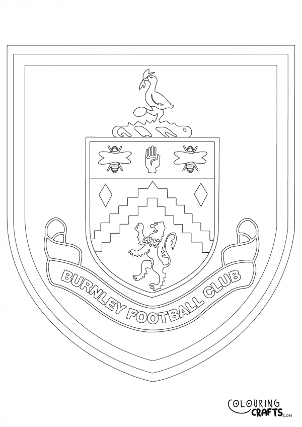 An image of the Burnley FC badge to print and colour for free.