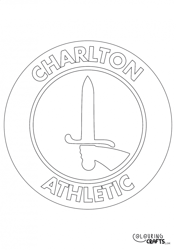An image of the Charlton Athletic badge to print and colour for free.