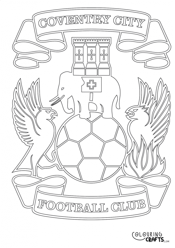 An image of the Coventry City badge to print and colour for free.