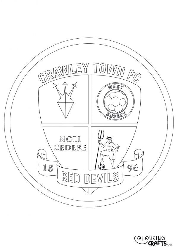An image of the Crawley Town badge to print and colour for free.