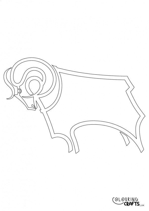 An image of the Derby County badge to print and colour for free.