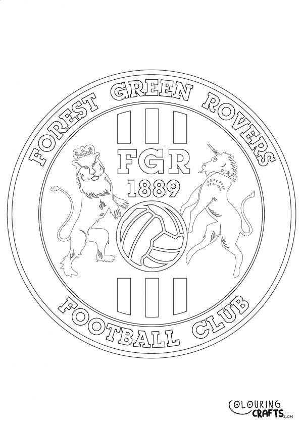 An image of the Forest Green Rovers badge to print and colour for free.