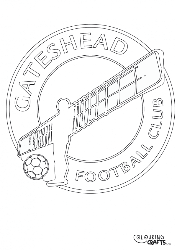 An image of the Gateshead FC badge to print and colour for free.