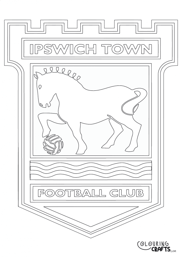 An image of the Ipswich Town badge to print and colour for free.