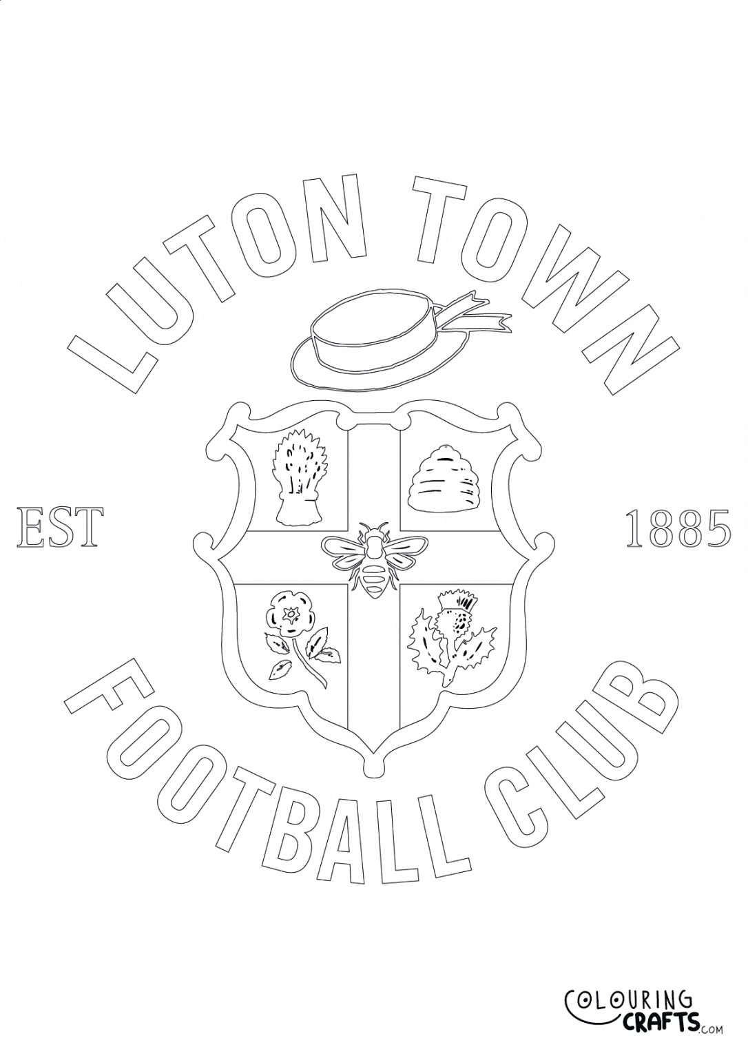 Luton Town Badge Printable Colouring Page - Colouring Crafts