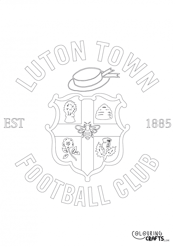 An image of the Luton Town badge to print and colour for free.