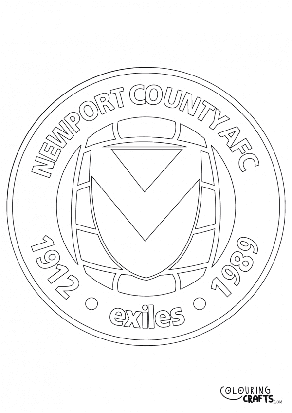 An image of the Newport County badge to print and colour for free.