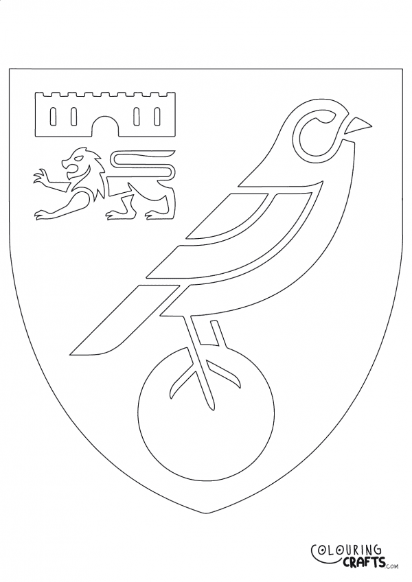 An image of the Norwich City badge to print and colour for free.