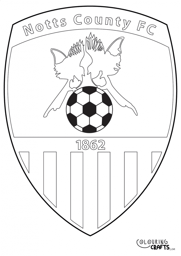 An image of the Notts County badge to print and colour for free.