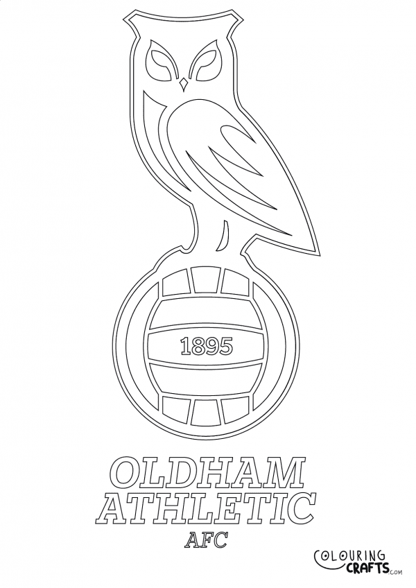 An image of the Oldham Athletic badge to print and colour for free.