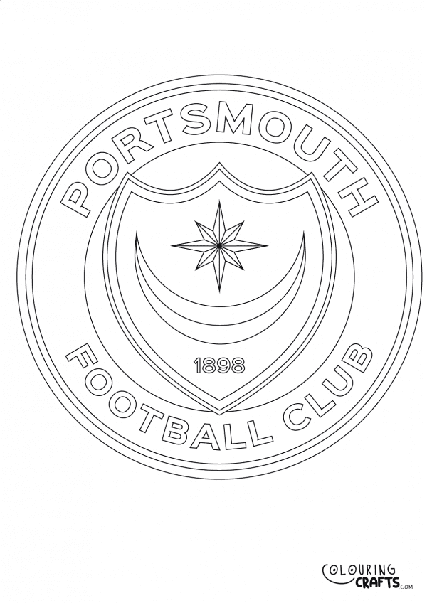 An image of the Portsmouth FC badge to print and colour for free.