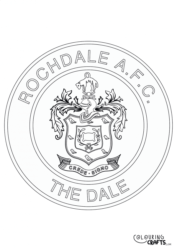 An image of the Rochdale AFC badge to print and colour for free.