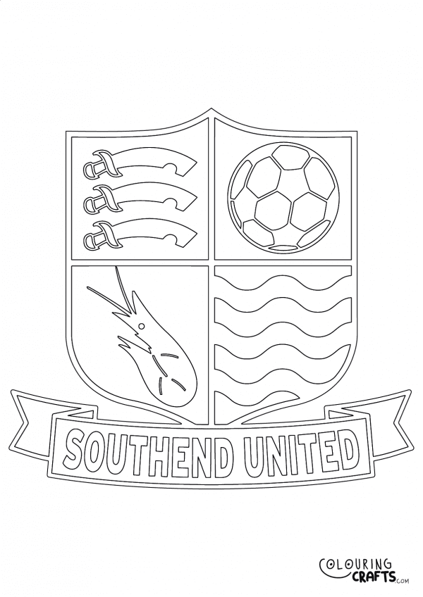 An image of the Southend United badge to print and colour for free.