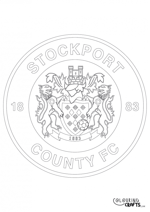 An image of the Stockport County badge to print and colour for free.