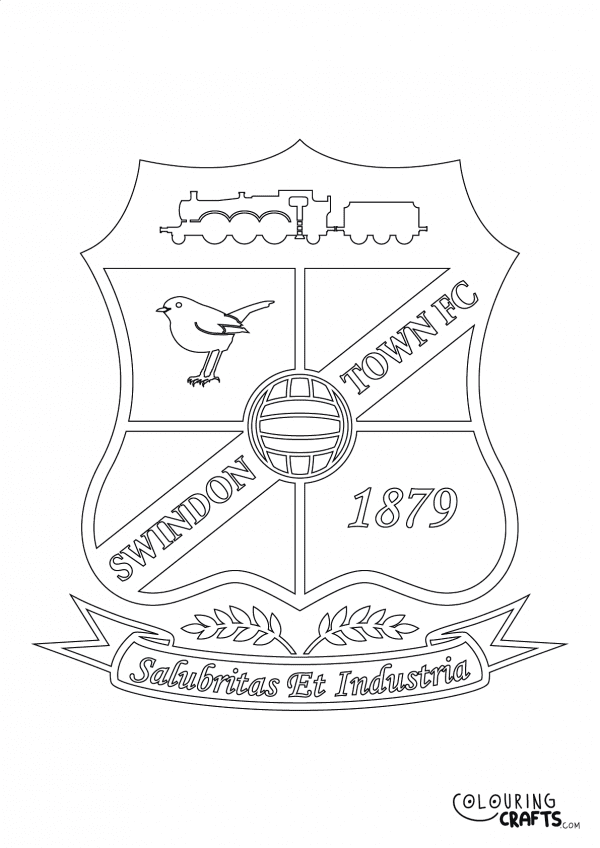 An image of the Swindon Town badge to print and colour for free.