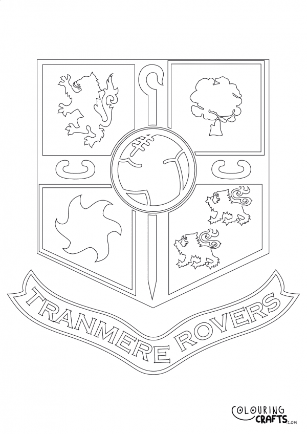 An image of the Tranmere Rovers badge to print and colour for free.