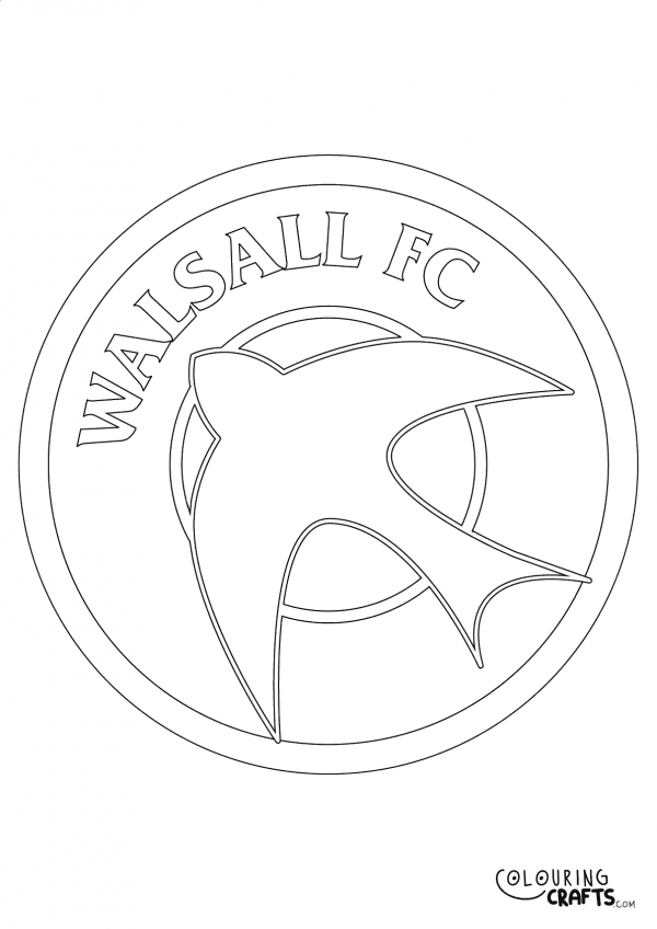 An image of the Walsall FC badge to print and colour for free.