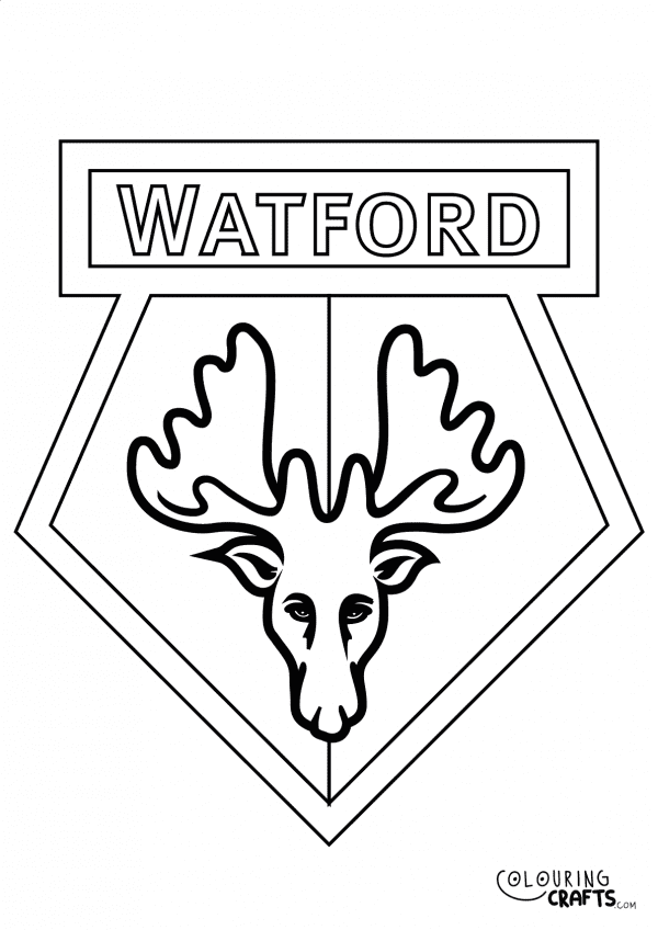 An image of the Watford badge to print and colour for free.