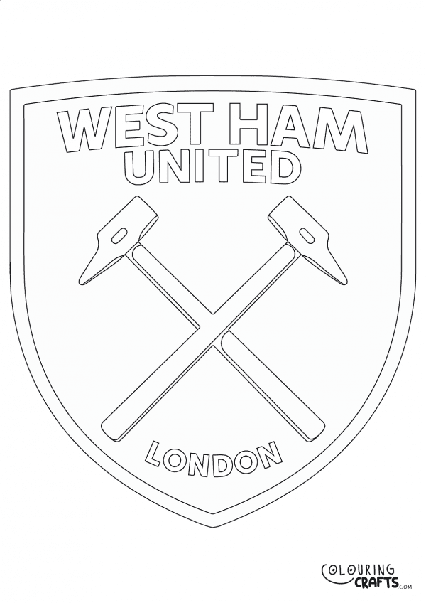 An image of the West Ham United badge to print and colour for free.