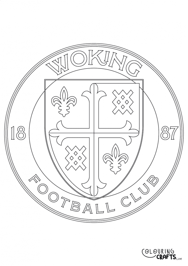 An image of the Woking FC badge to print and colour for free.
