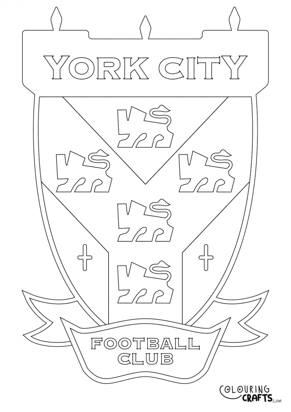 An image of the York City badge to print and colour for free.