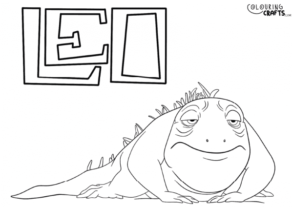 A drawing of Leo from the Netflix movie Leo with plain background to print and colour for free.