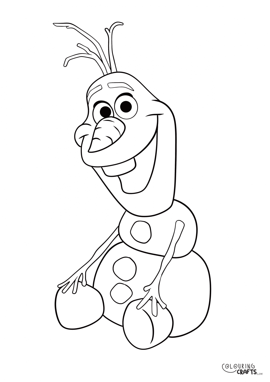 Disney Frozen Olaf Sat Down Colouring Page - Colouring Crafts
