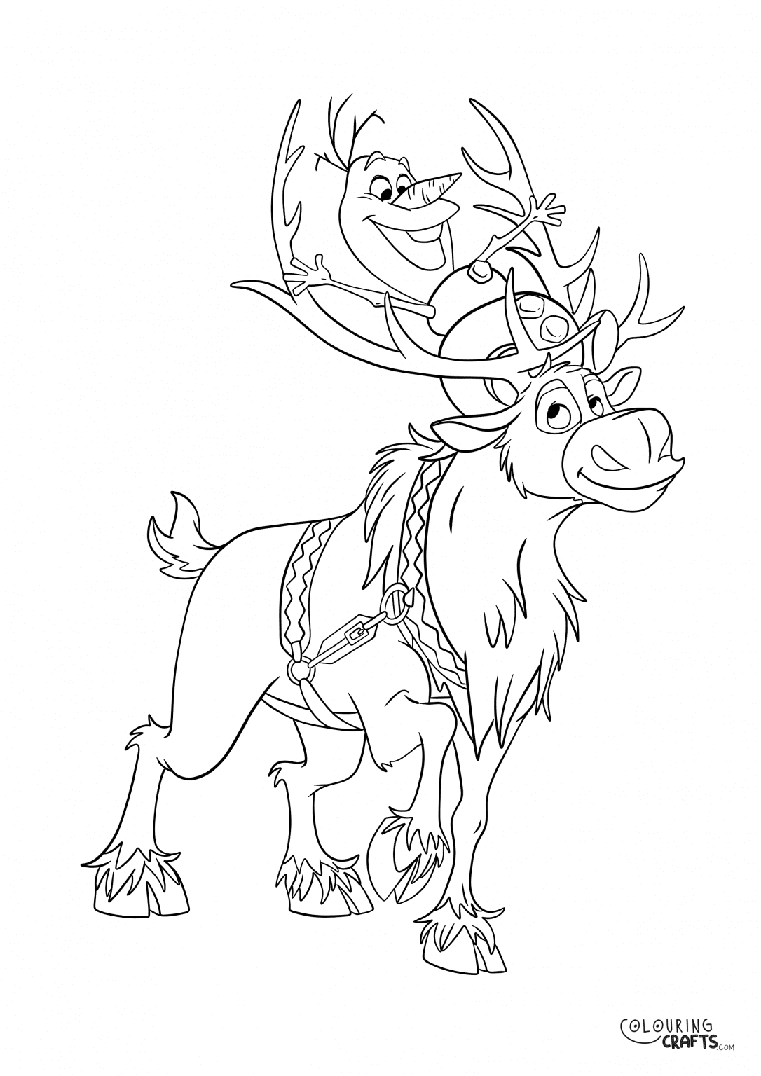 Disney Frozen Sven & Olaf Colouring Page Colouring Crafts