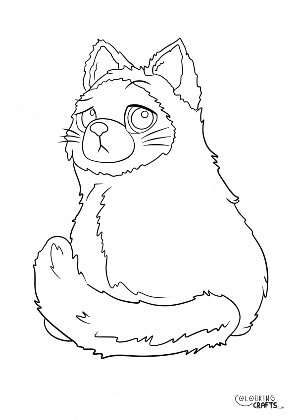 A drawing Of Bandit from Misfittens with a plain background to print and colour for free.