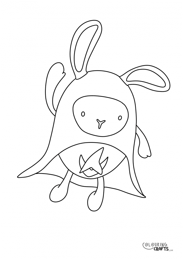 A drawing Of Hoppity from Bing Bunny with a plain background to print and colour for free.